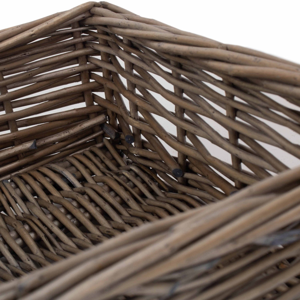 Medium Antique Wash Straight-Sided Tray Basket