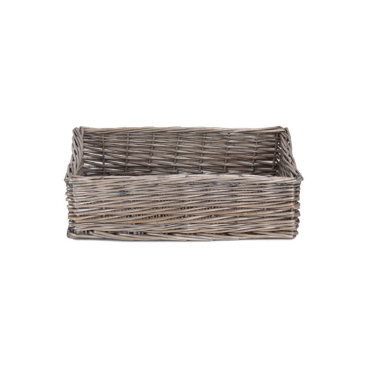 Large Antique Wash Straight-Sided Tray Basket