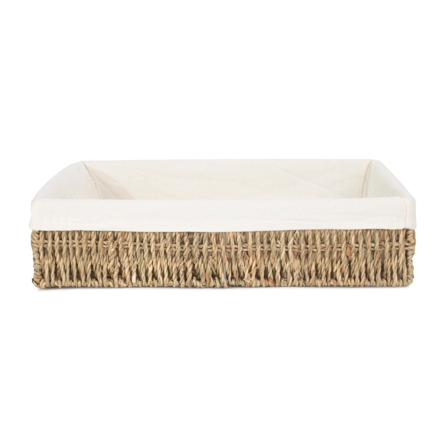 Medium Lined Rectangular Seagrass Tray Basket