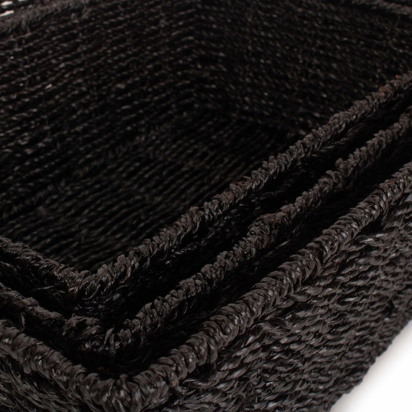 Black Paper Rope Tray Baskets Set of 3