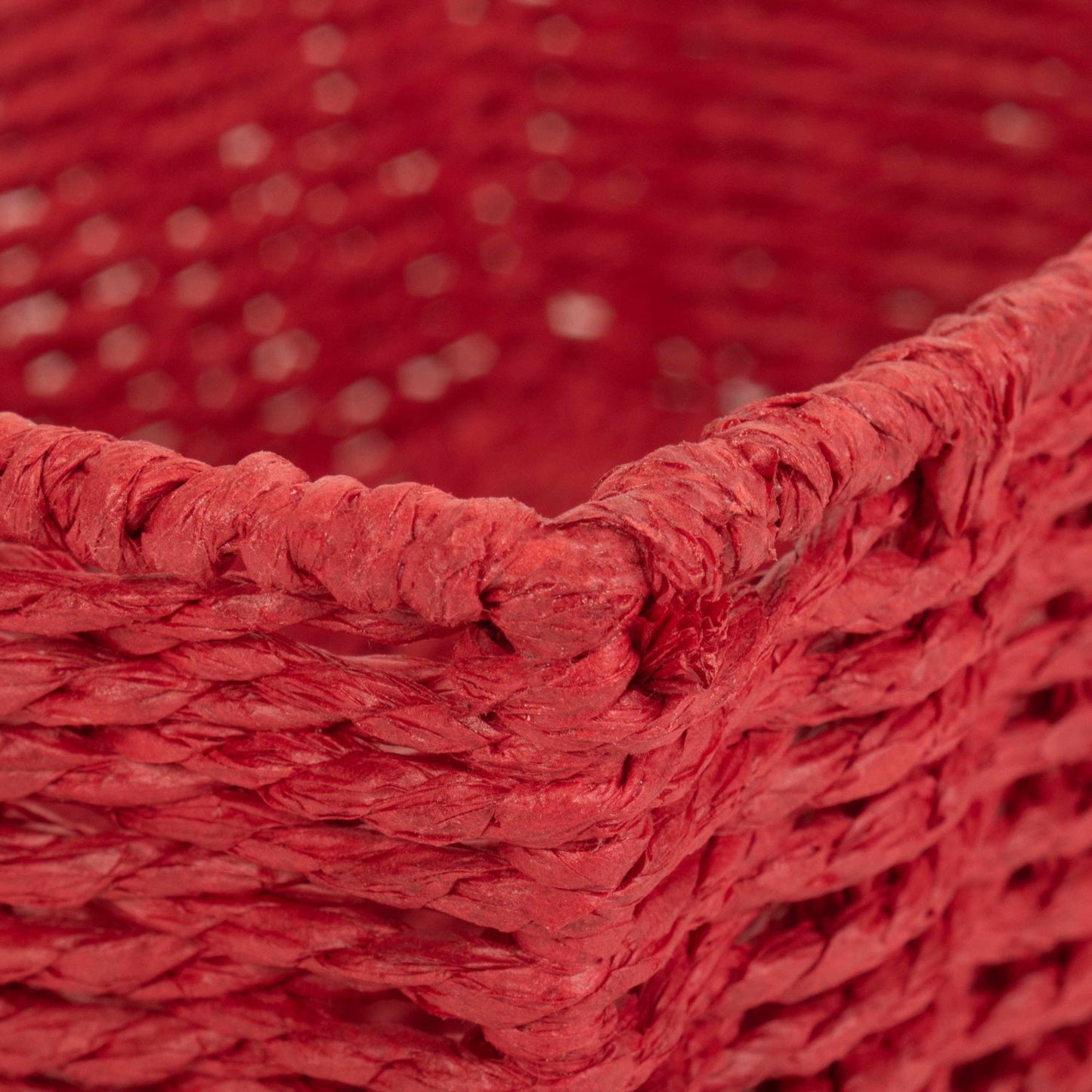 Large Red Paper Rope Tray Basket