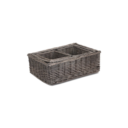 Antique Wash Willow Tray Baskets Set 4