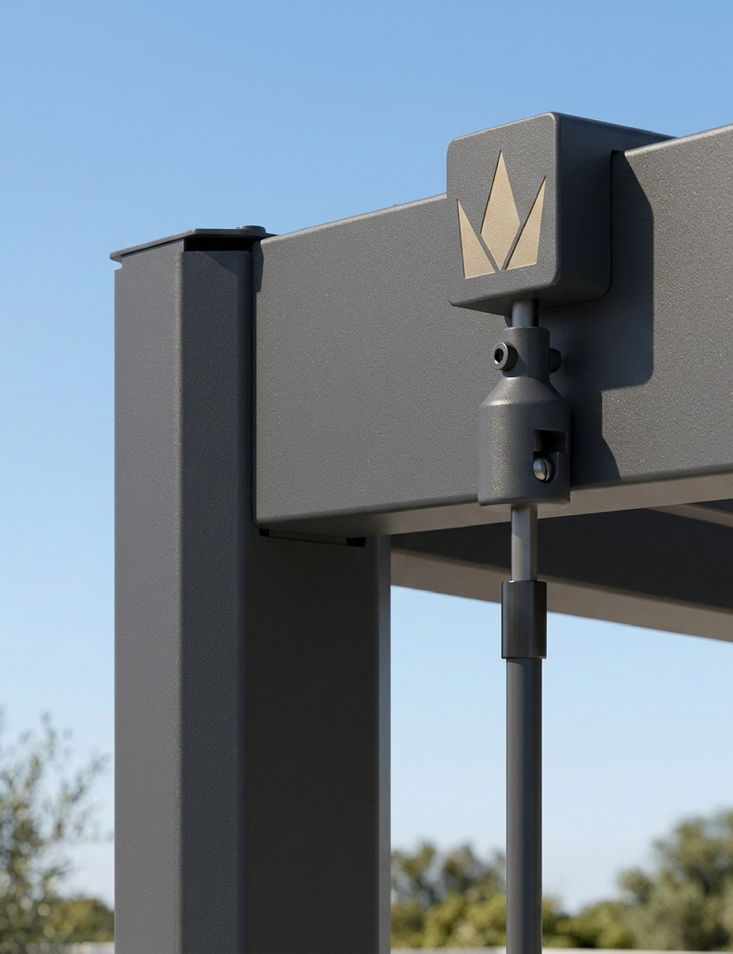 Pure 3x3m Pergola with Manual Louvered Roof and solar powered lighting