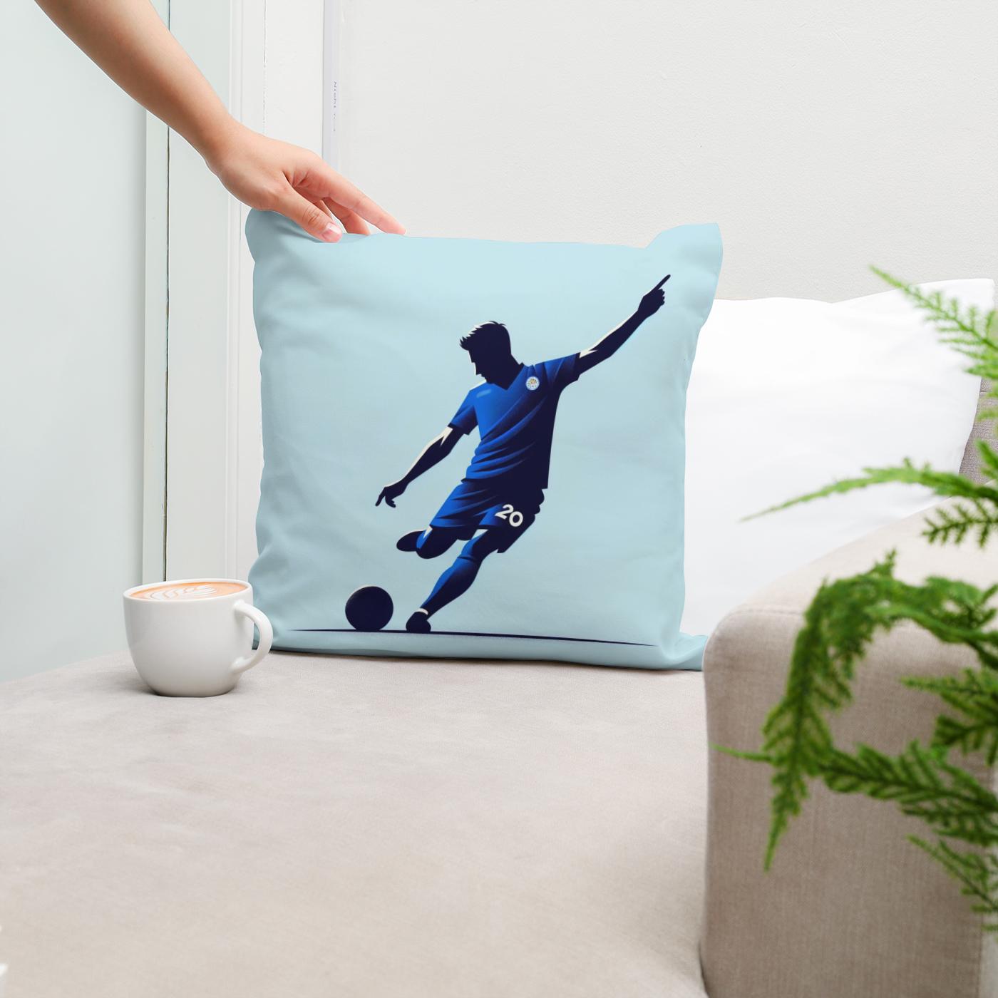 Royal Blue Strike Cotton Cushion