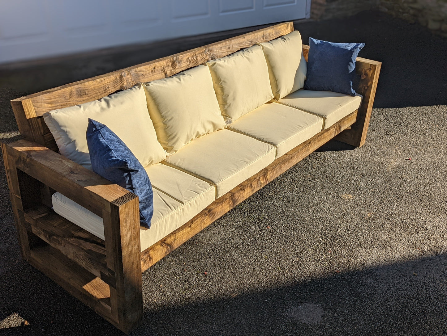 Solid Wood Garden Sofa 4 seat