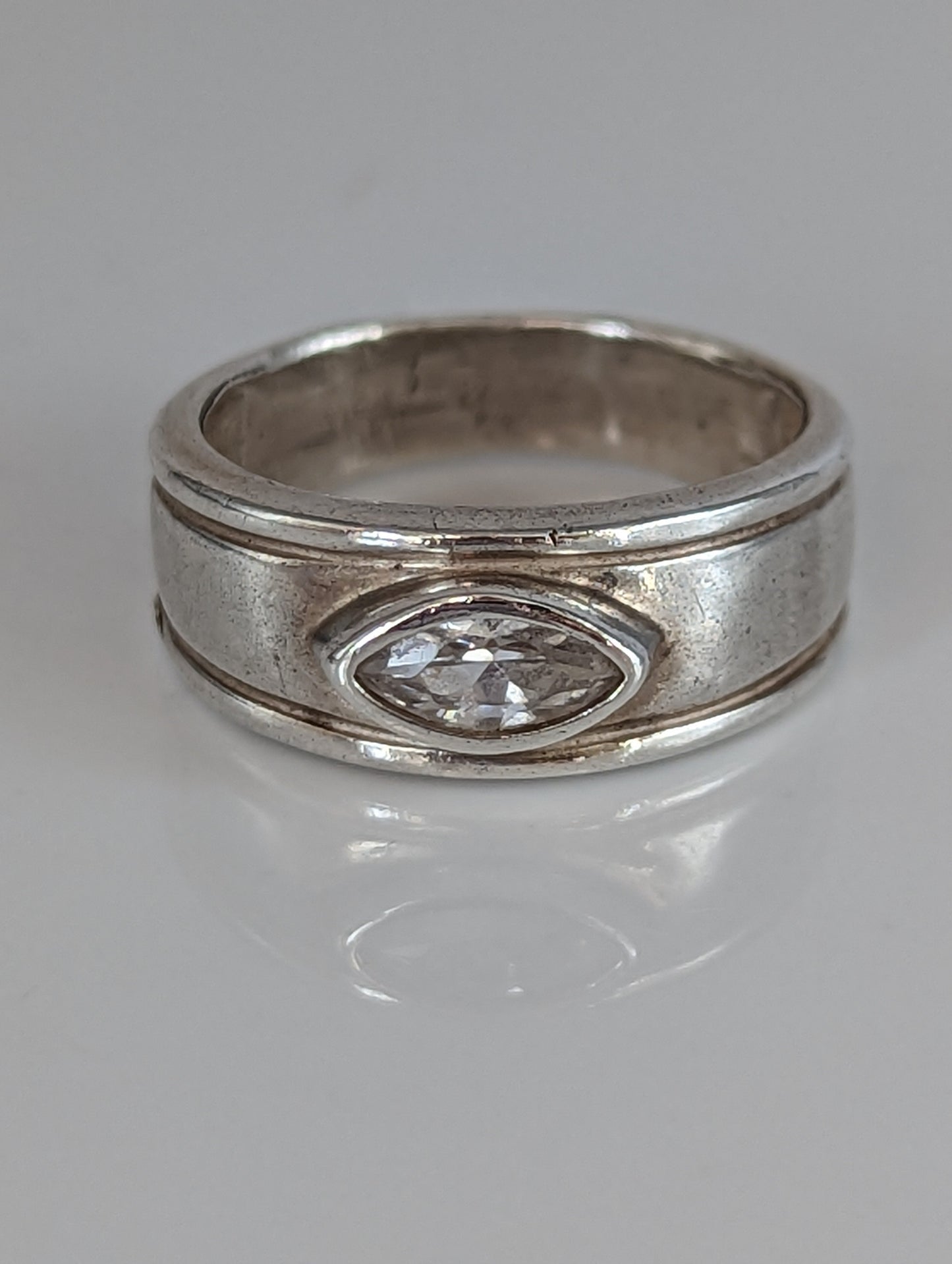 Silver Steed Silver Zirconia Band