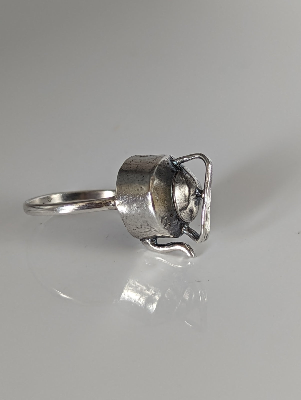 Silver Steed Teapot Silver Ring