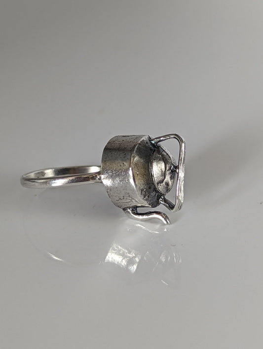 Silver Steed Teapot Silver Ring