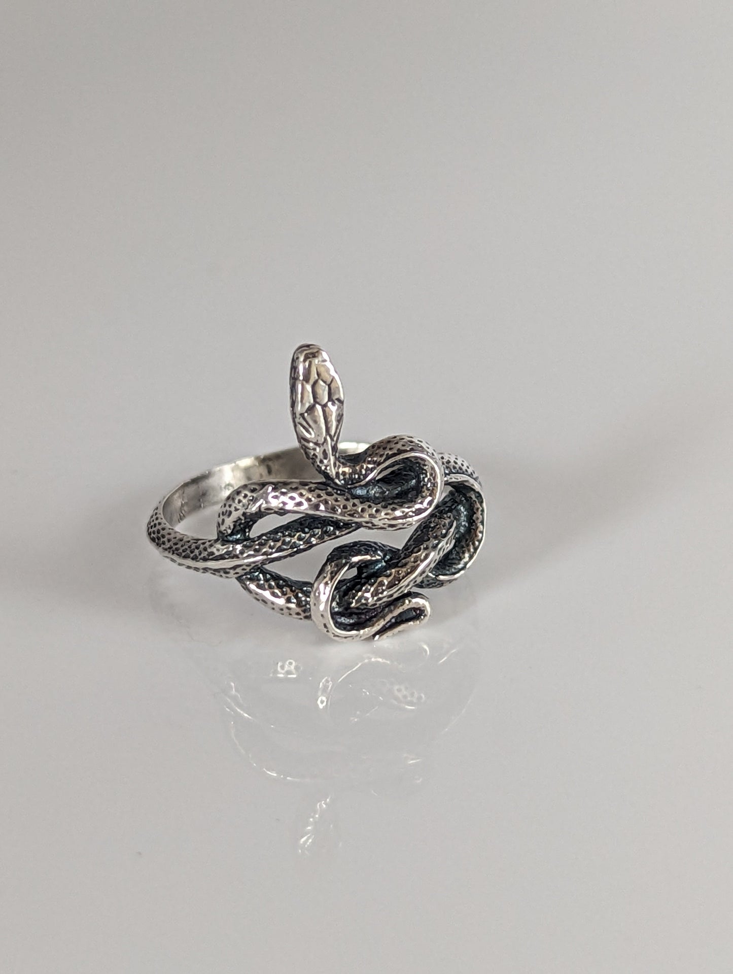Silver Steed Snake Silver Ring