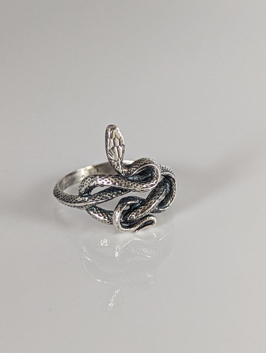 Silver Steed Snake Silver Ring