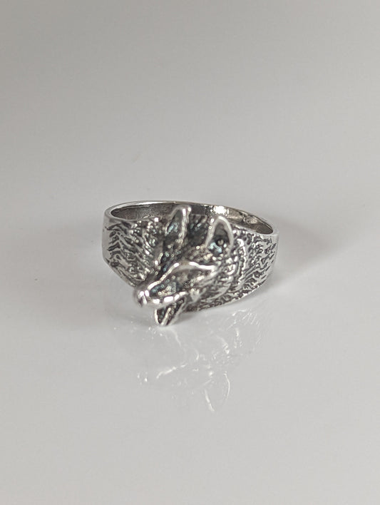 Silver Steed Wolf Silver Ring