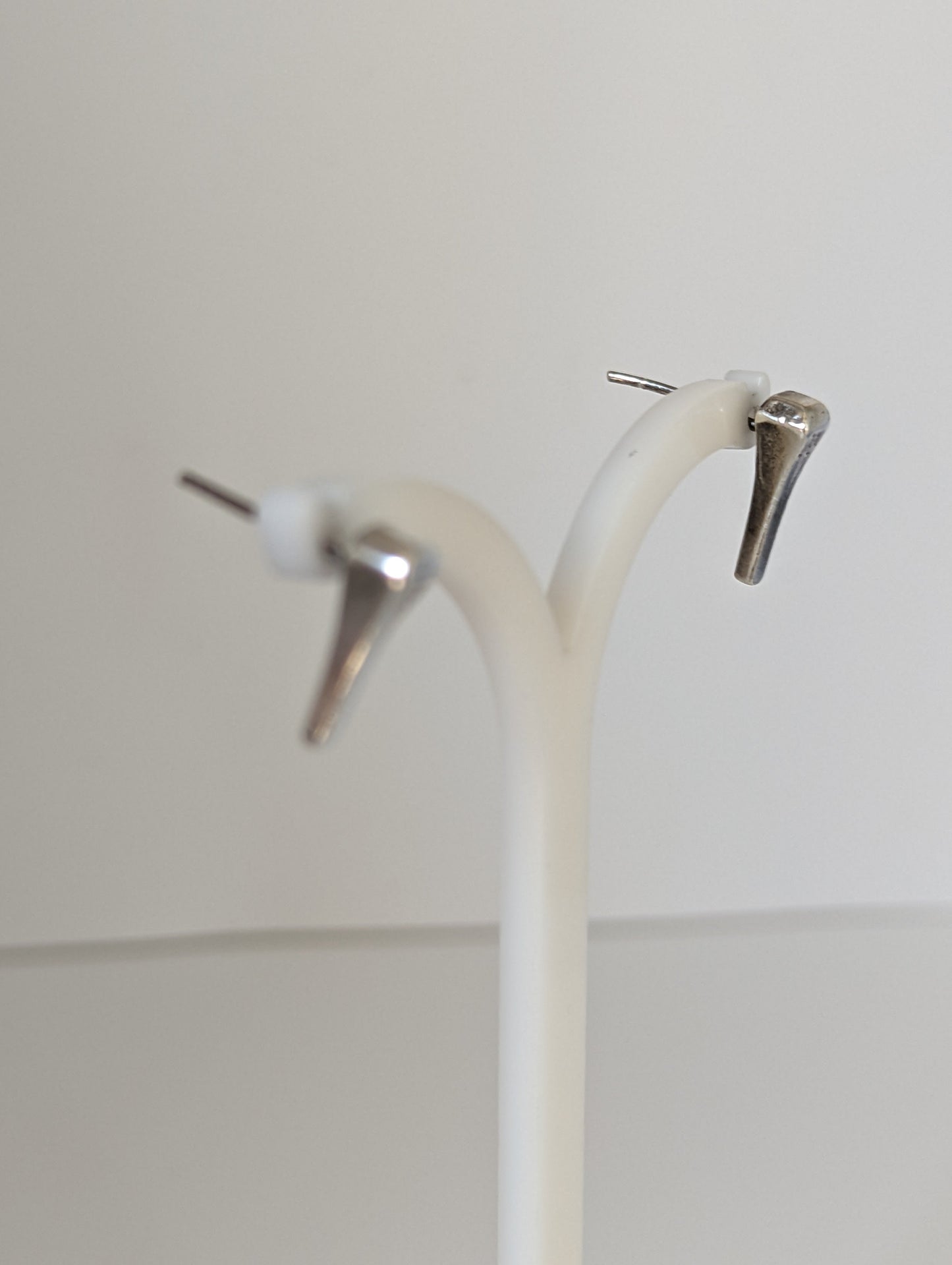 Silver Steed Short Hoof Nail Stud Earrings