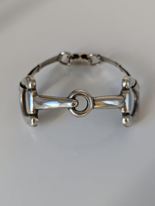 Silver Steed Large Snaffle Bangle