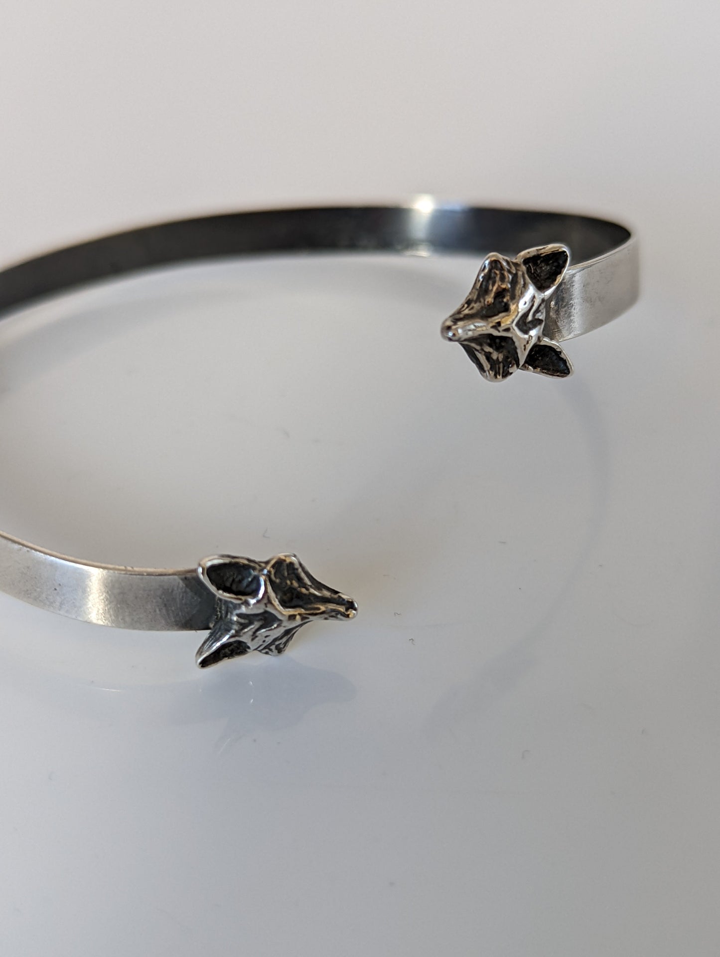 Silver Steed Fox Head Bangle