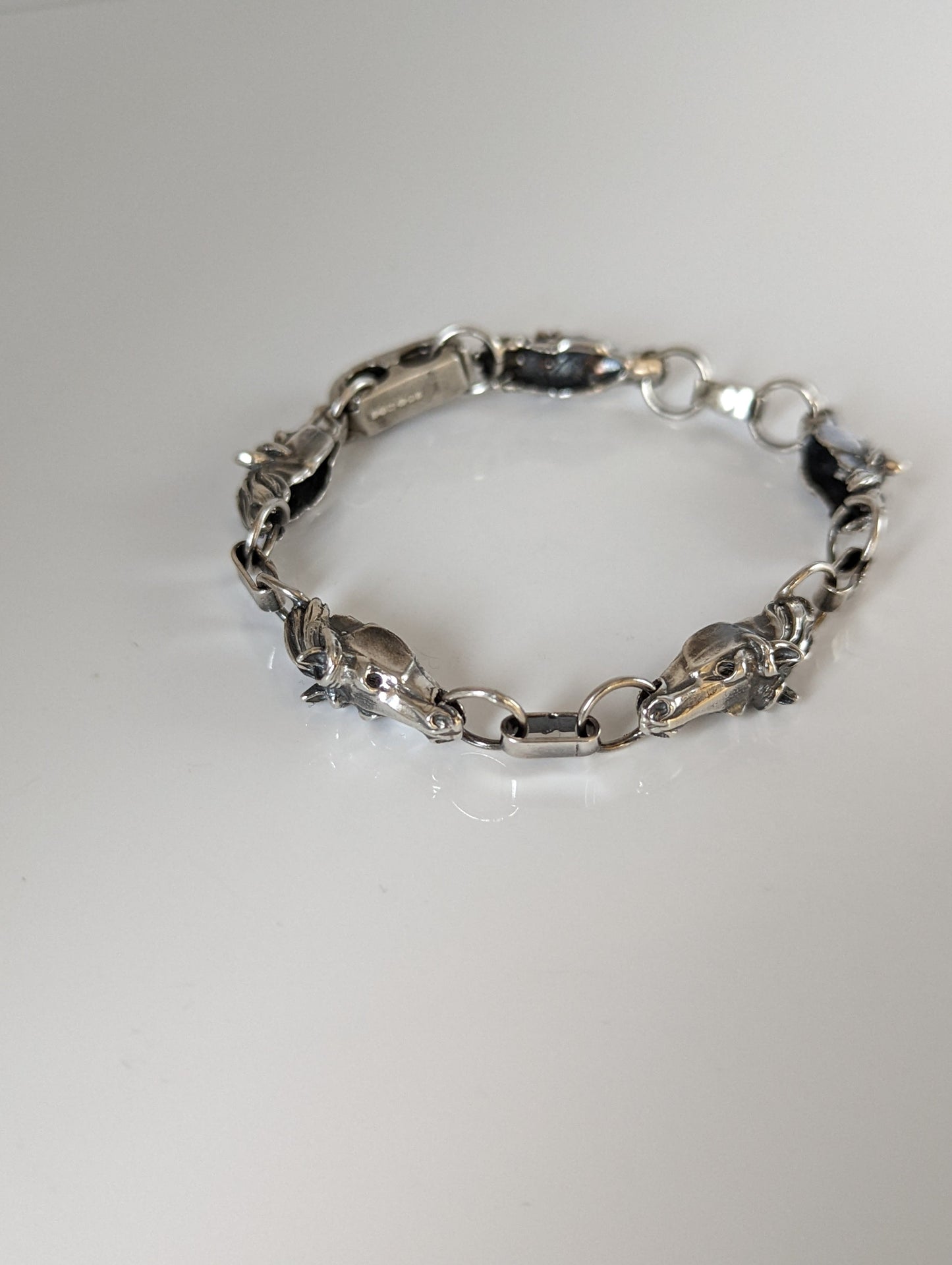 Silver Steed 3D Horse Head Bracelet
