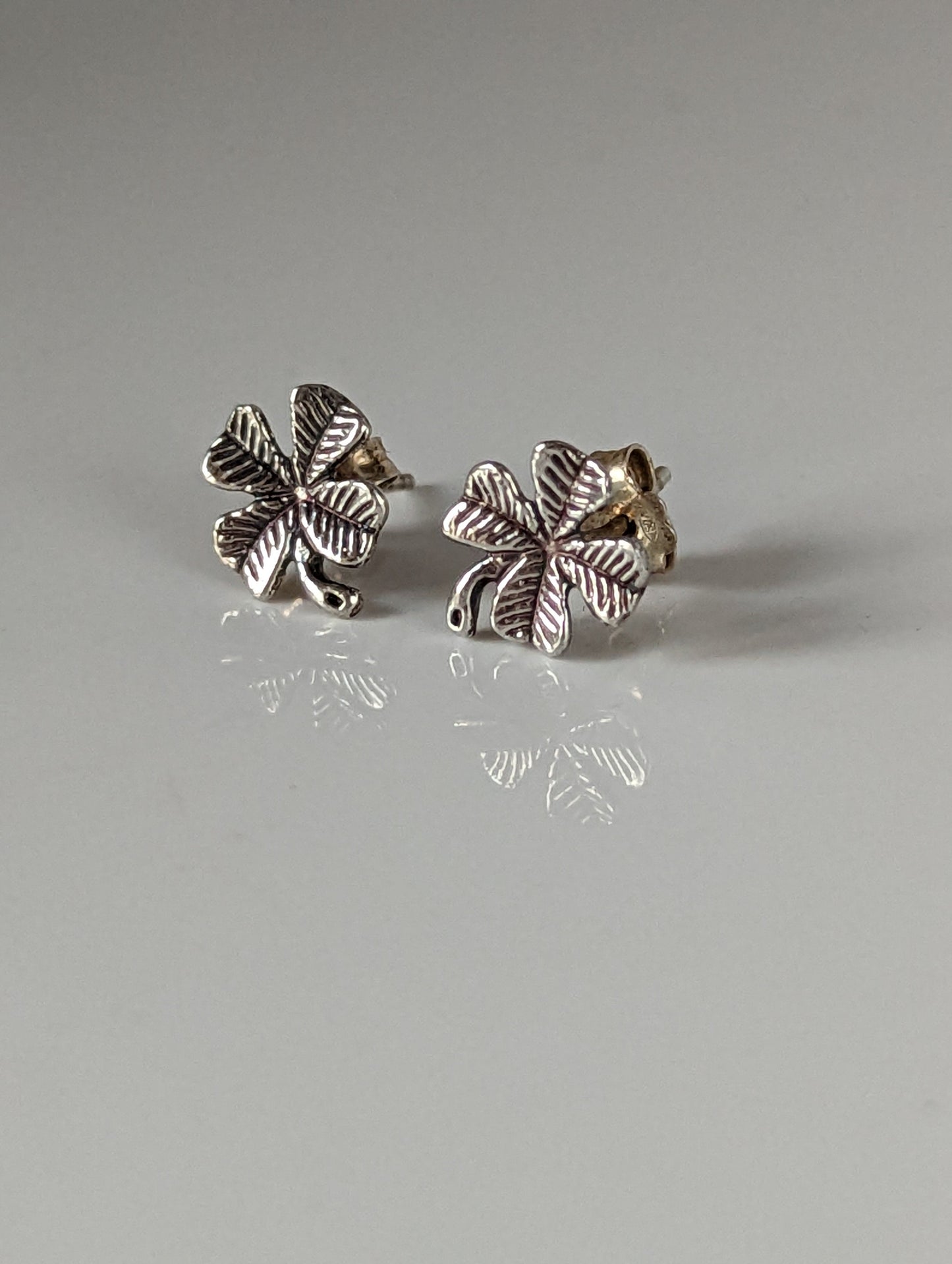 Silver Steed Clover Stud Earrings