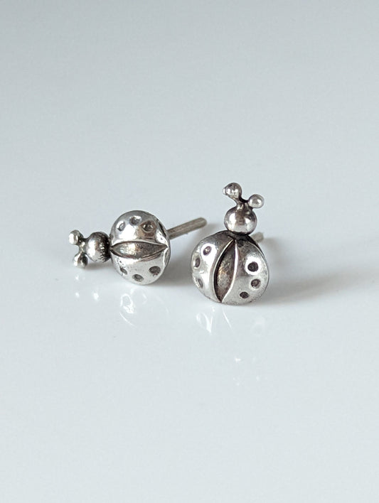 Silver Steed Spotted Ladybird Stud Earrings
