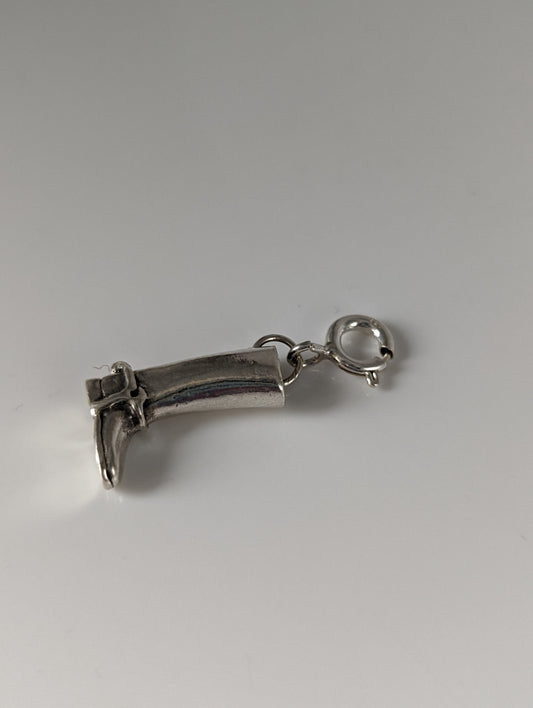 Silver Steed Riding Boot Silver Charm