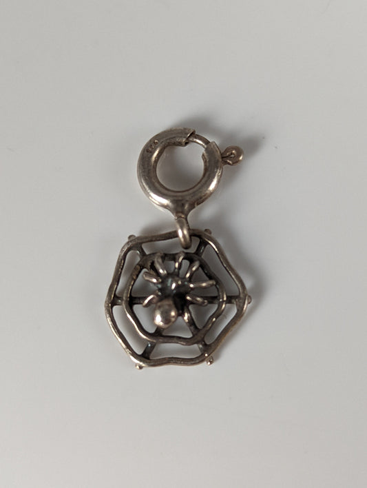 Silver Steed Spider Web Silver Charm