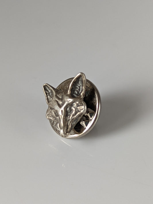 Silver Steed Fox Head Silver Pin