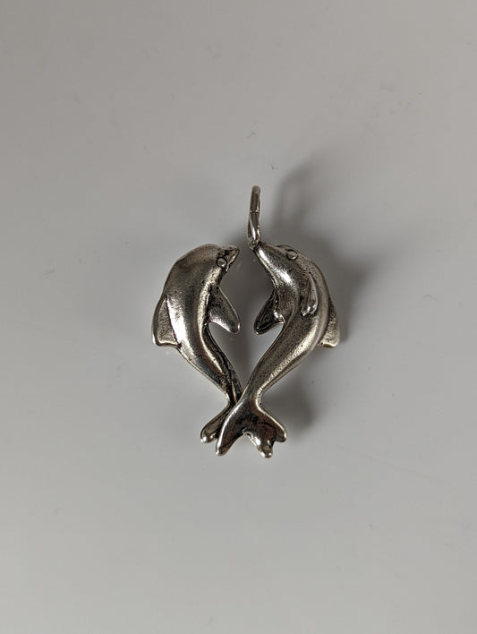 Silver Steed Dancing Dolphins Silver Pendant