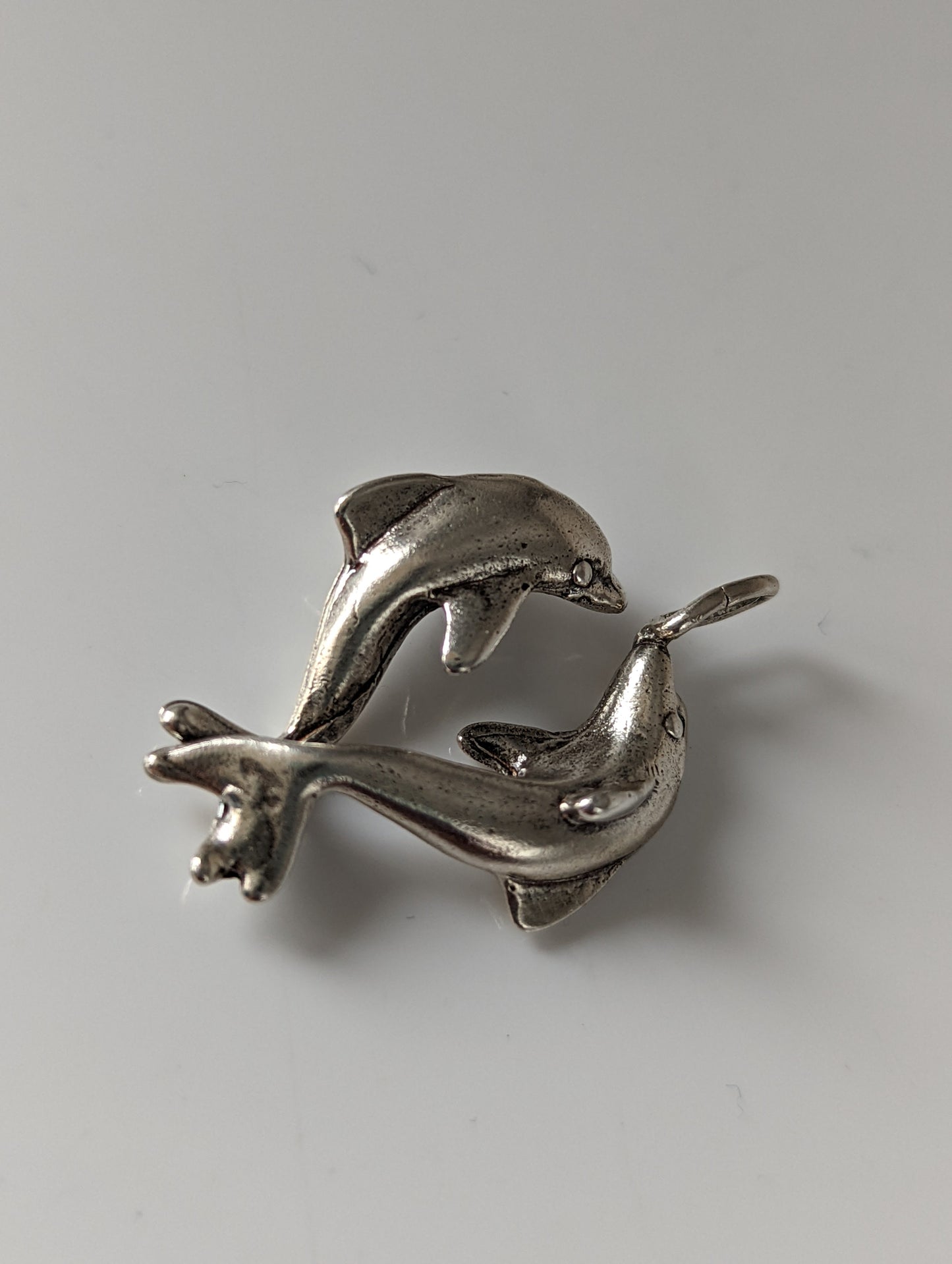 Silver Steed Dancing Dolphins Silver Pendant