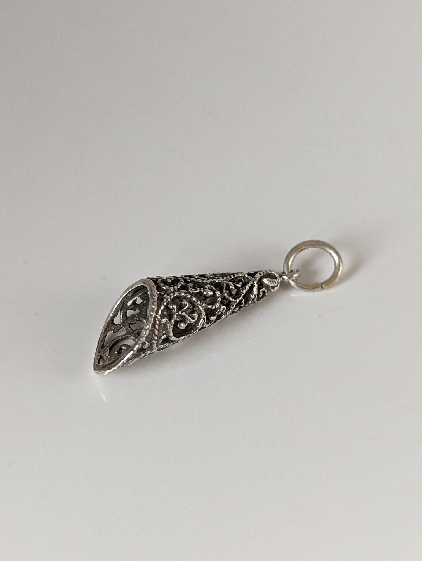 Silver Steed Filigree Cone Silver Pendant