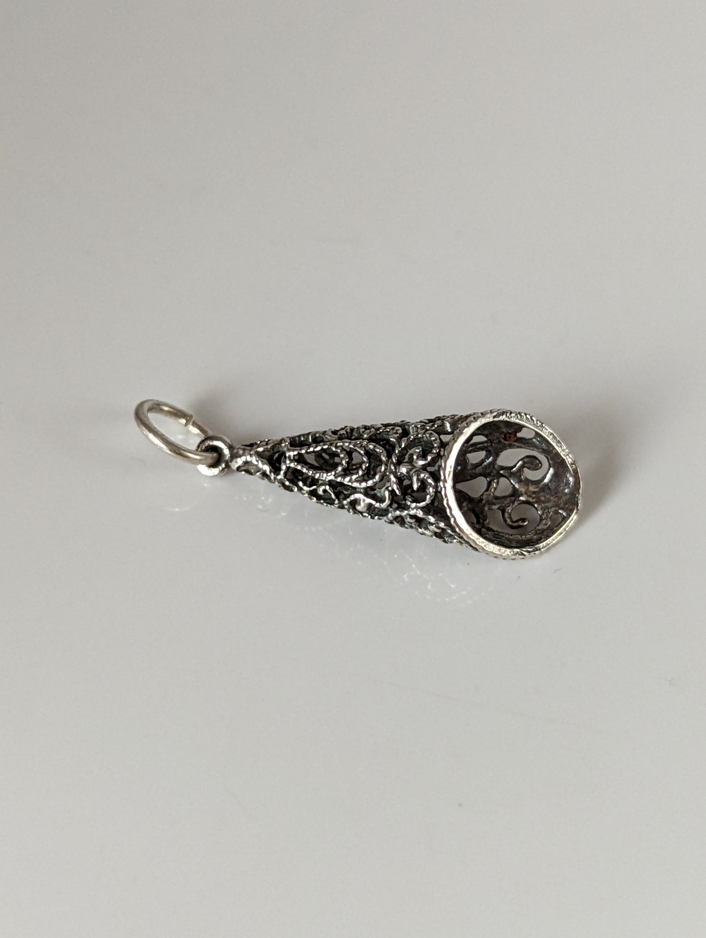 Silver Steed Filigree Cone Silver Pendant