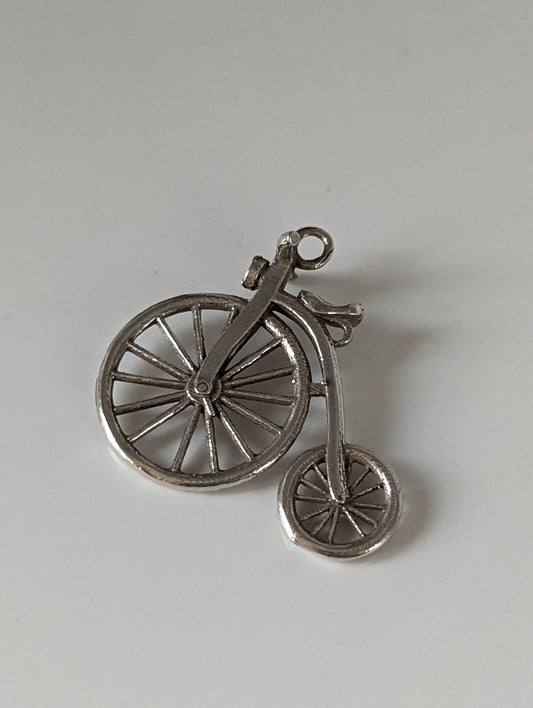 Silver Steed Penny Farthing Bike Silver Pendant