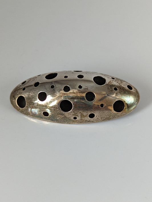 Silver Steed Coral Silver Brooch