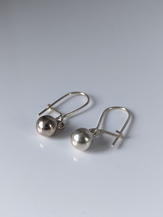 Silver Steed Large Balls Dropped Earrings