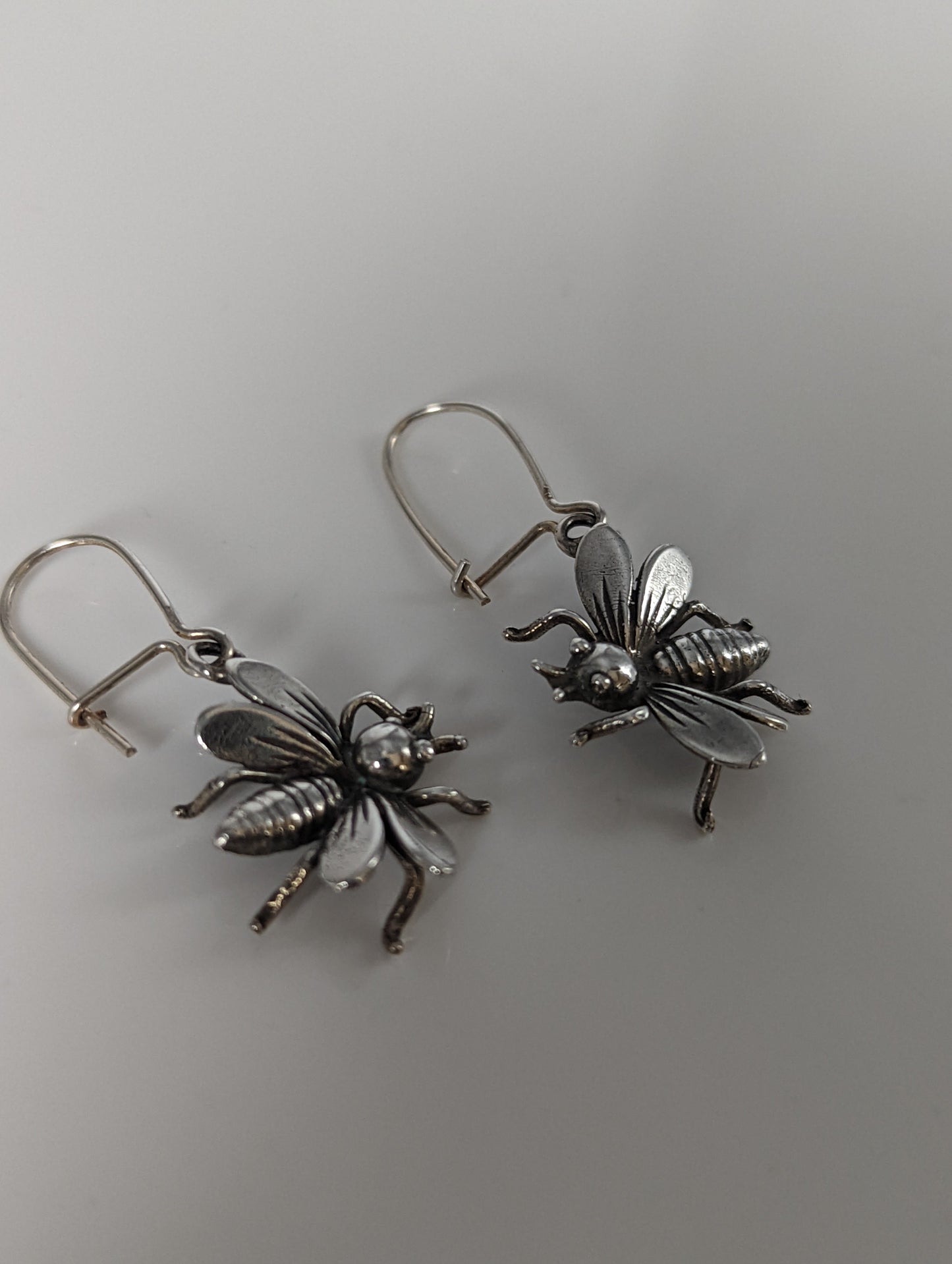 Silver Steed Bee Dropped Earrings