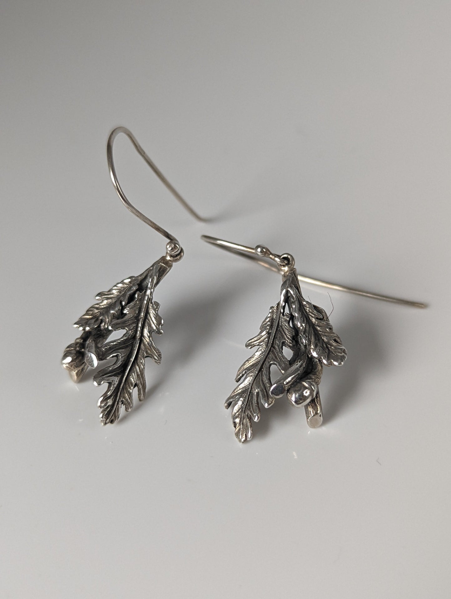 Silver Steed Acorn, Oak Leave Dropped Earrings