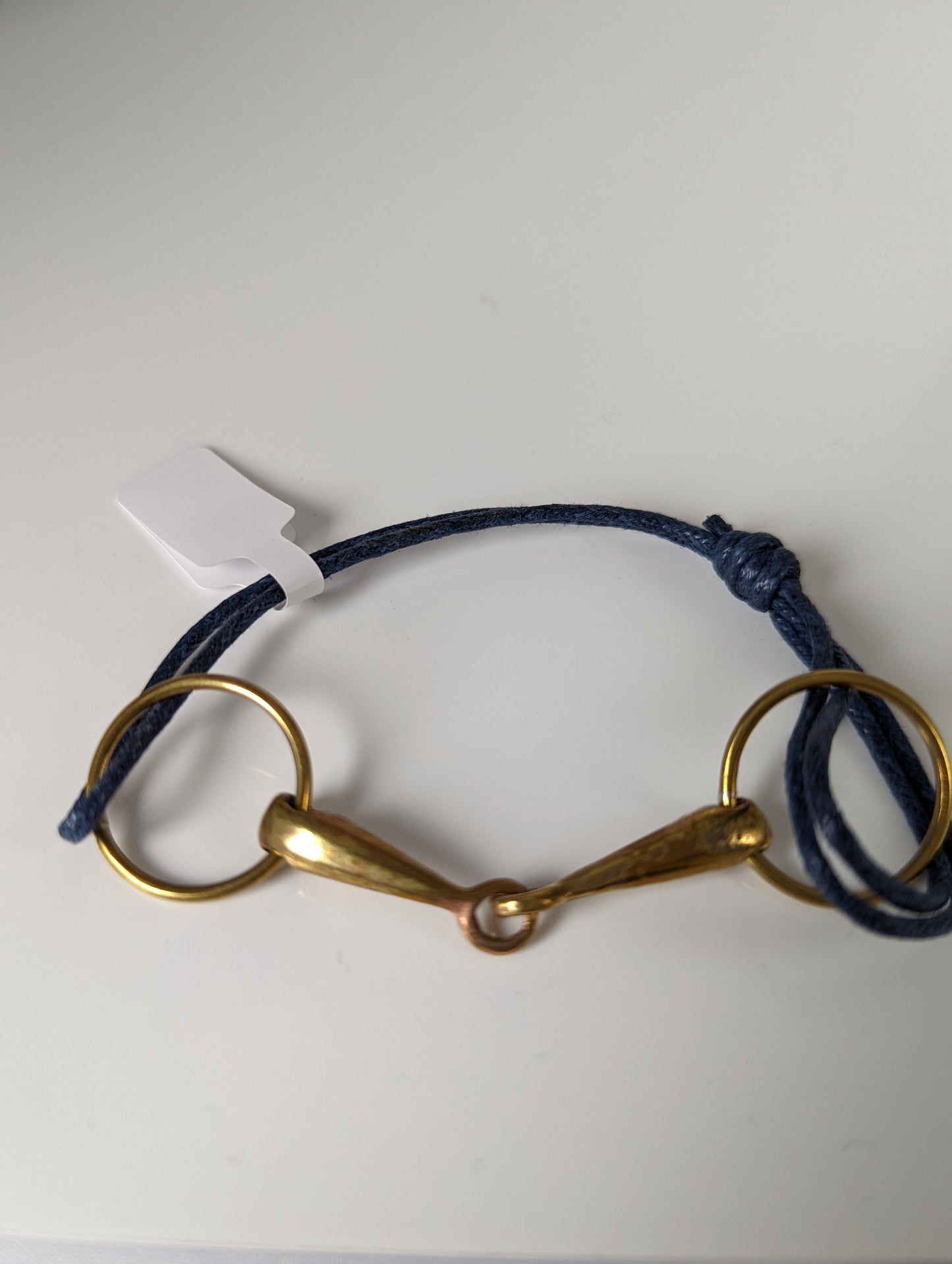 Silver Steed Leather Brass Snaffle Cord Bracelet