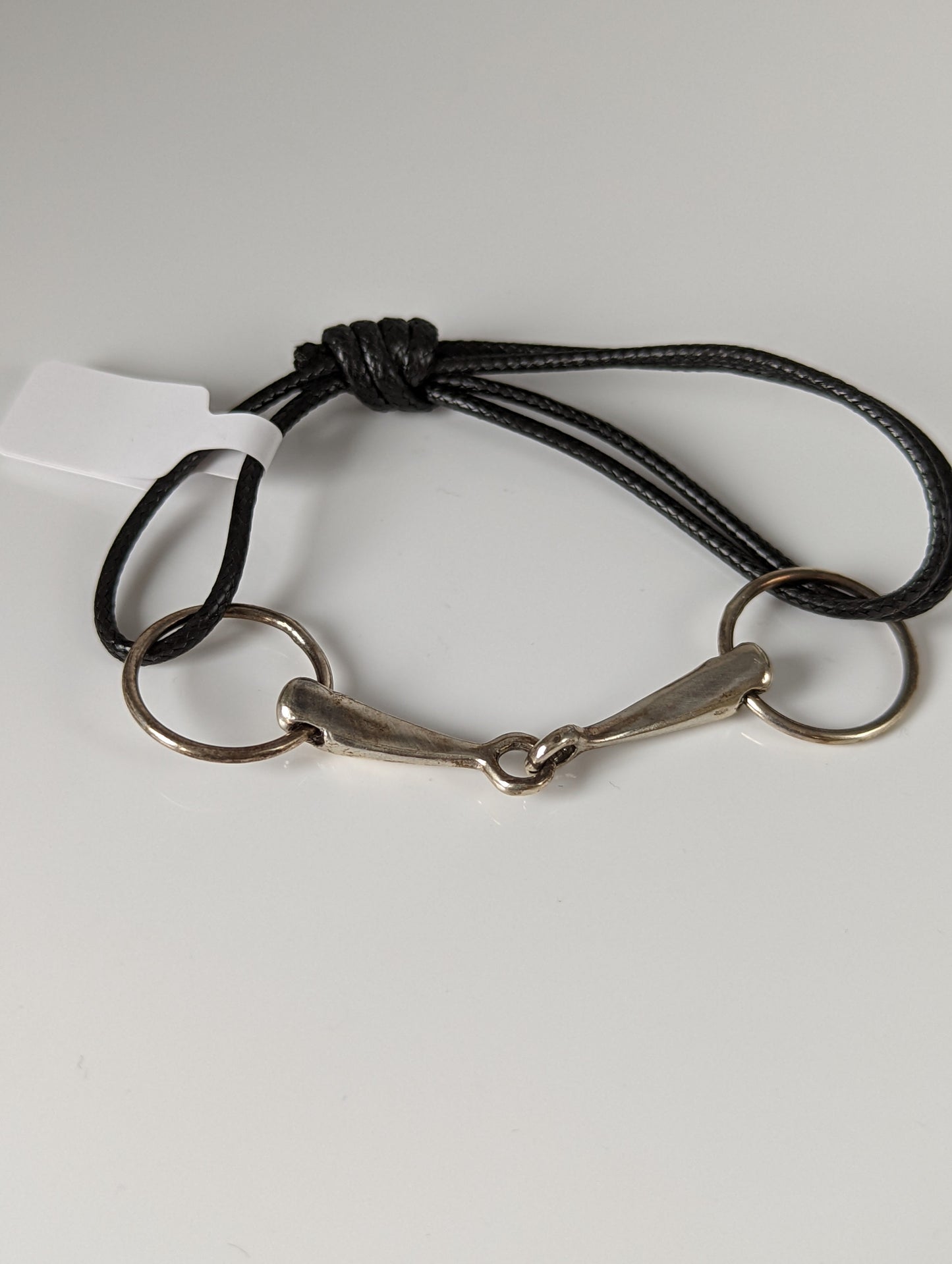 Silver Steed Leather Silver Snaffle Cord Bracelet