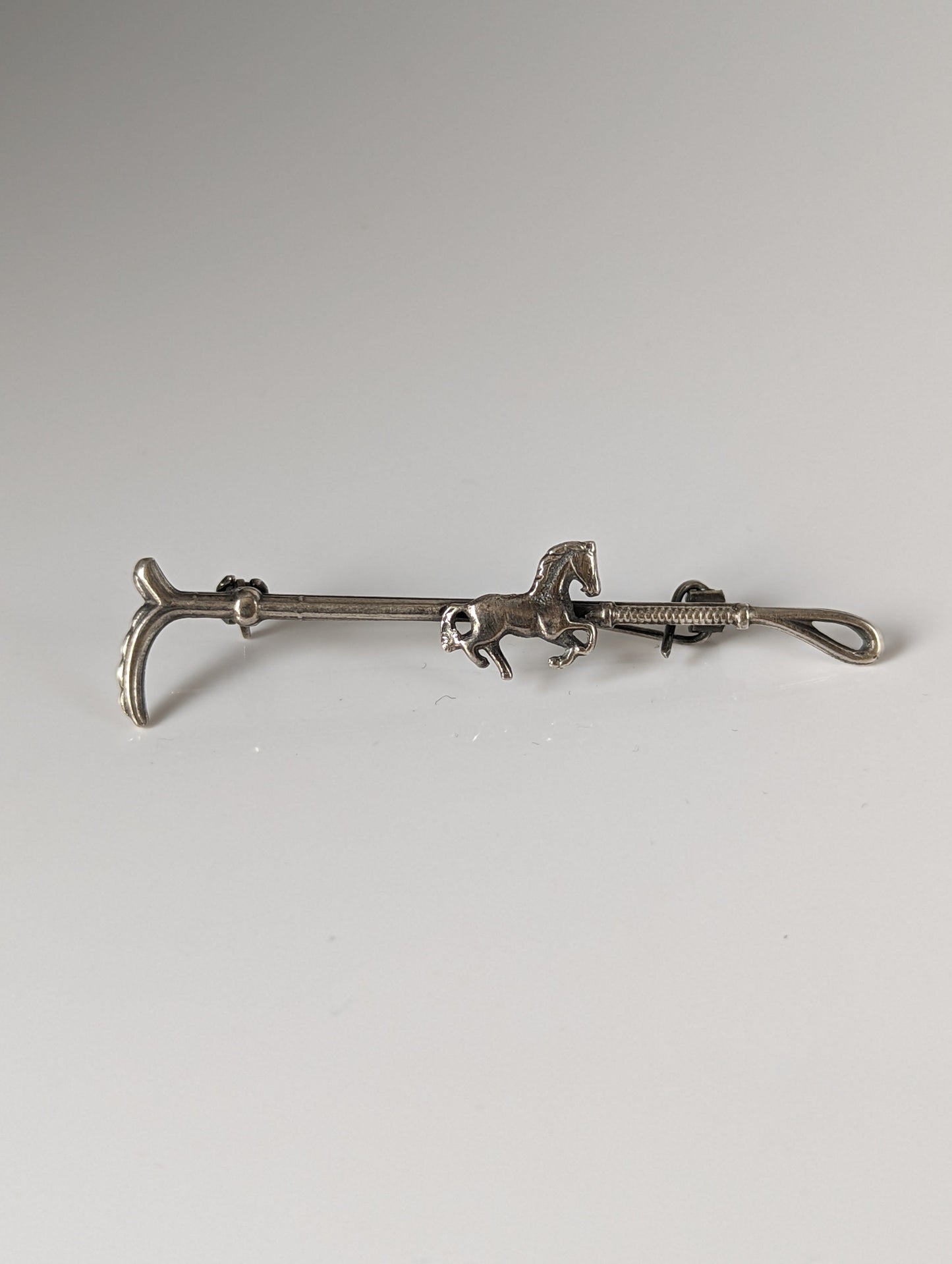 Silver Steed Running Horse Brooch / Stock Tie Pin