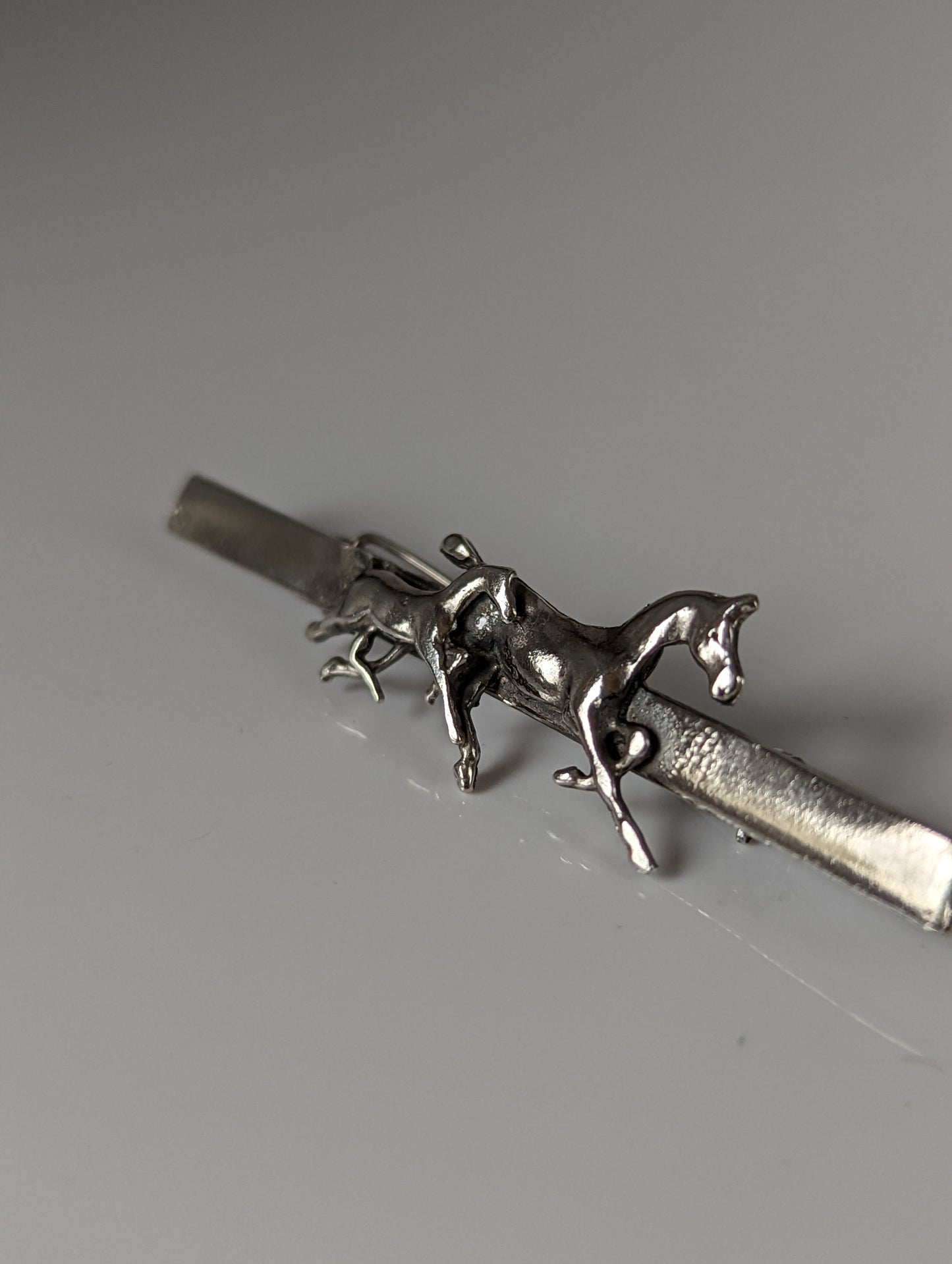 Silver Steed Mare & Foal Brooch / Stock Tie Pin