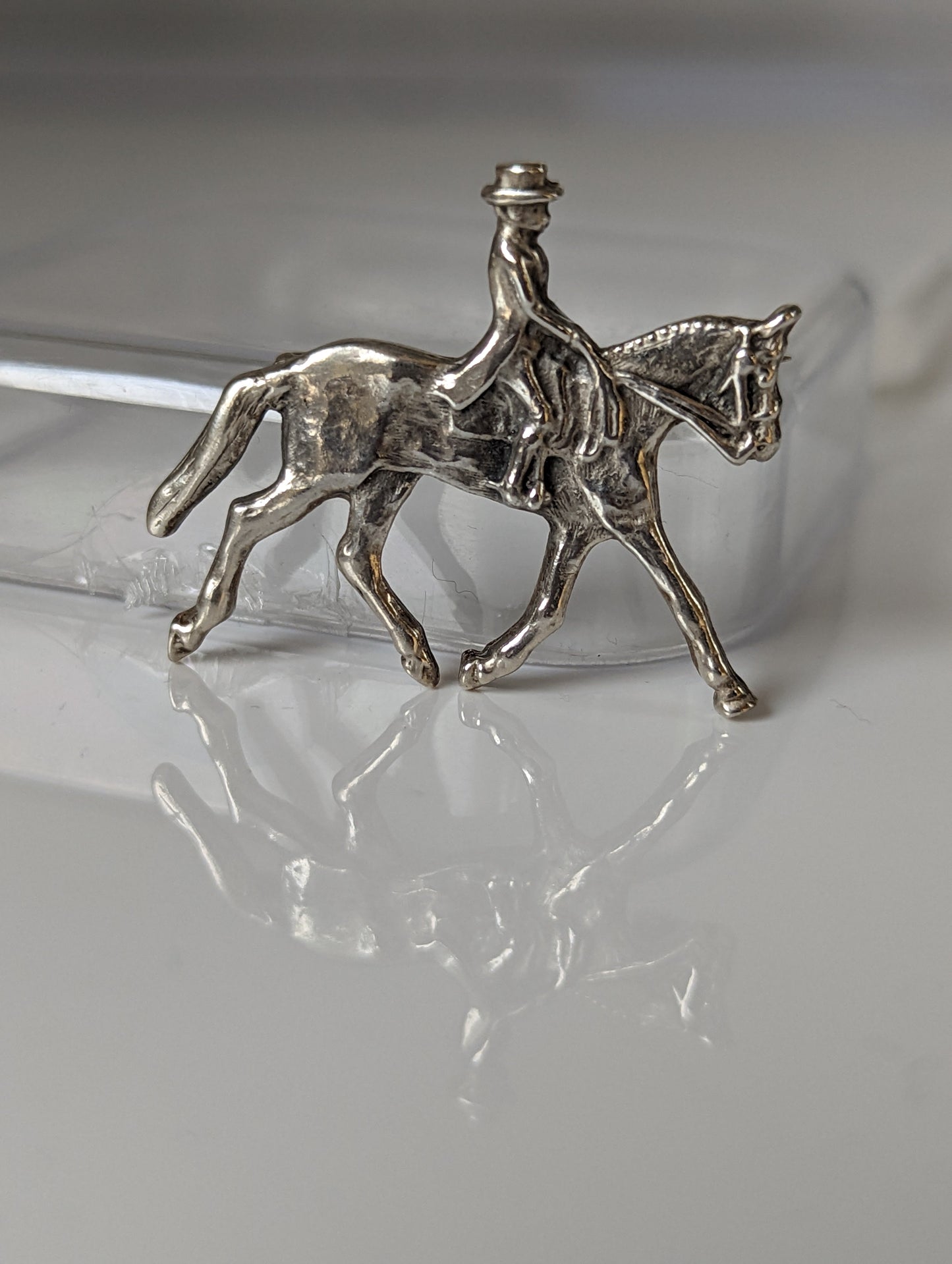 Silver Steed Dressage Brooch / Stock Tie Pin