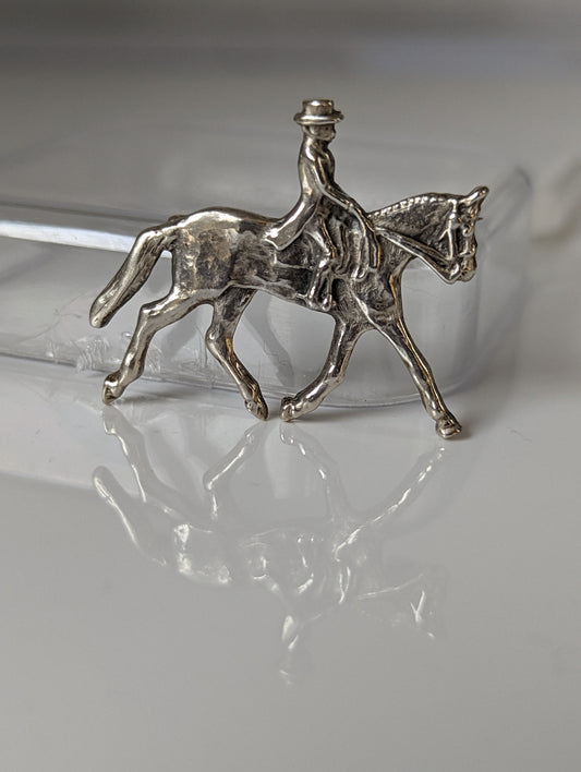 Silver Steed Dressage Brooch / Stock Tie Pin