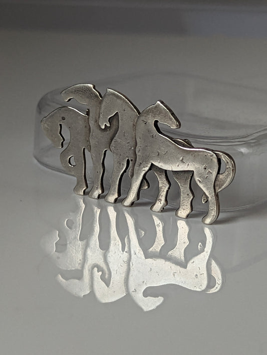 Silver Steed Signature Silver Herd Silver Brooch / Stock Tie Pin