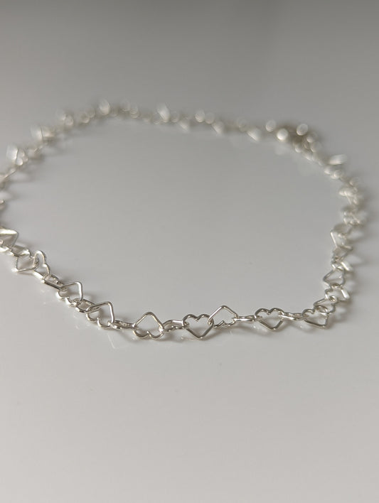 Silver Steed Heart Link Silver Bracelet