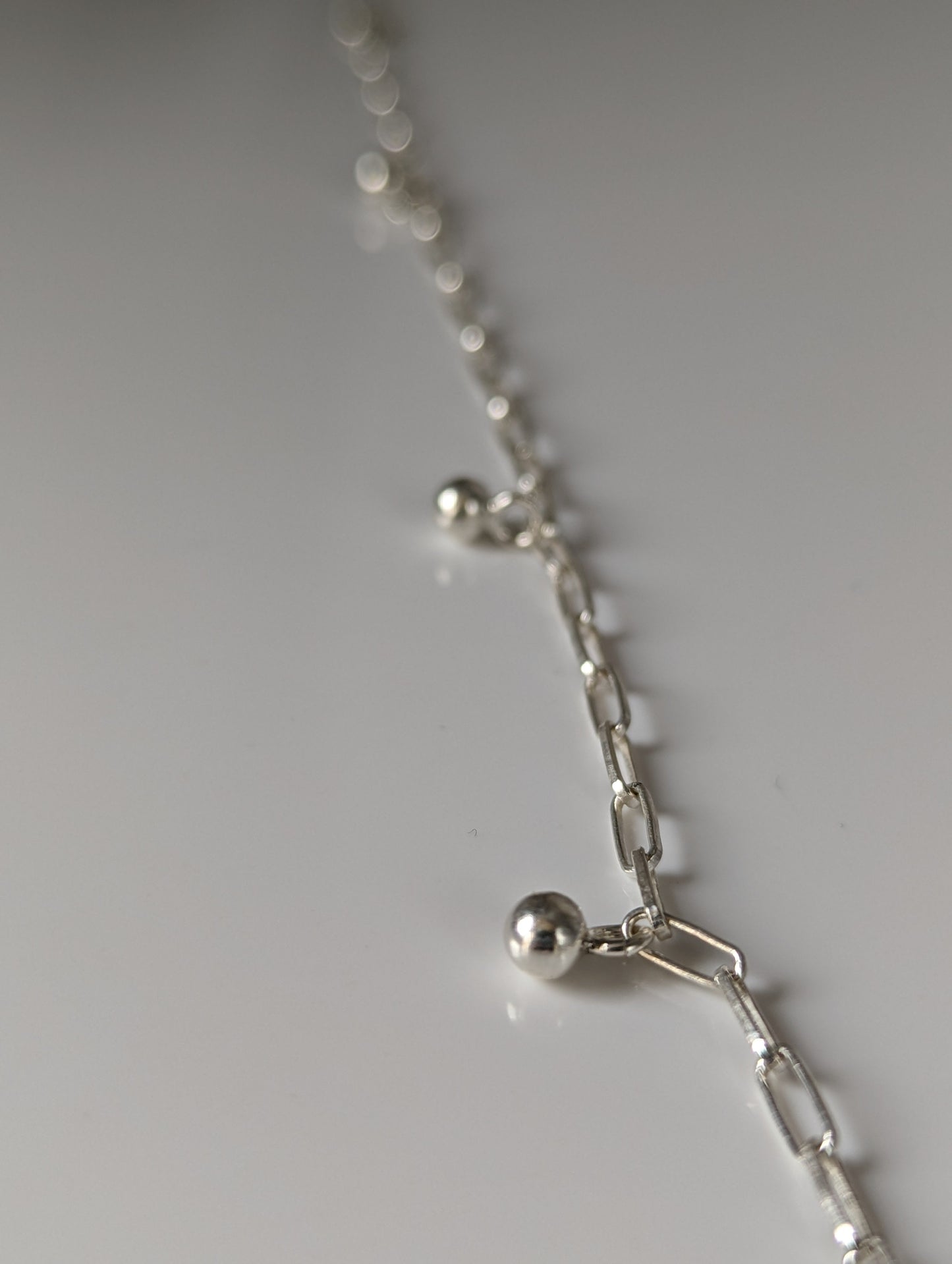 Silver Steed Chain with Ball Charms Silver Bracelet