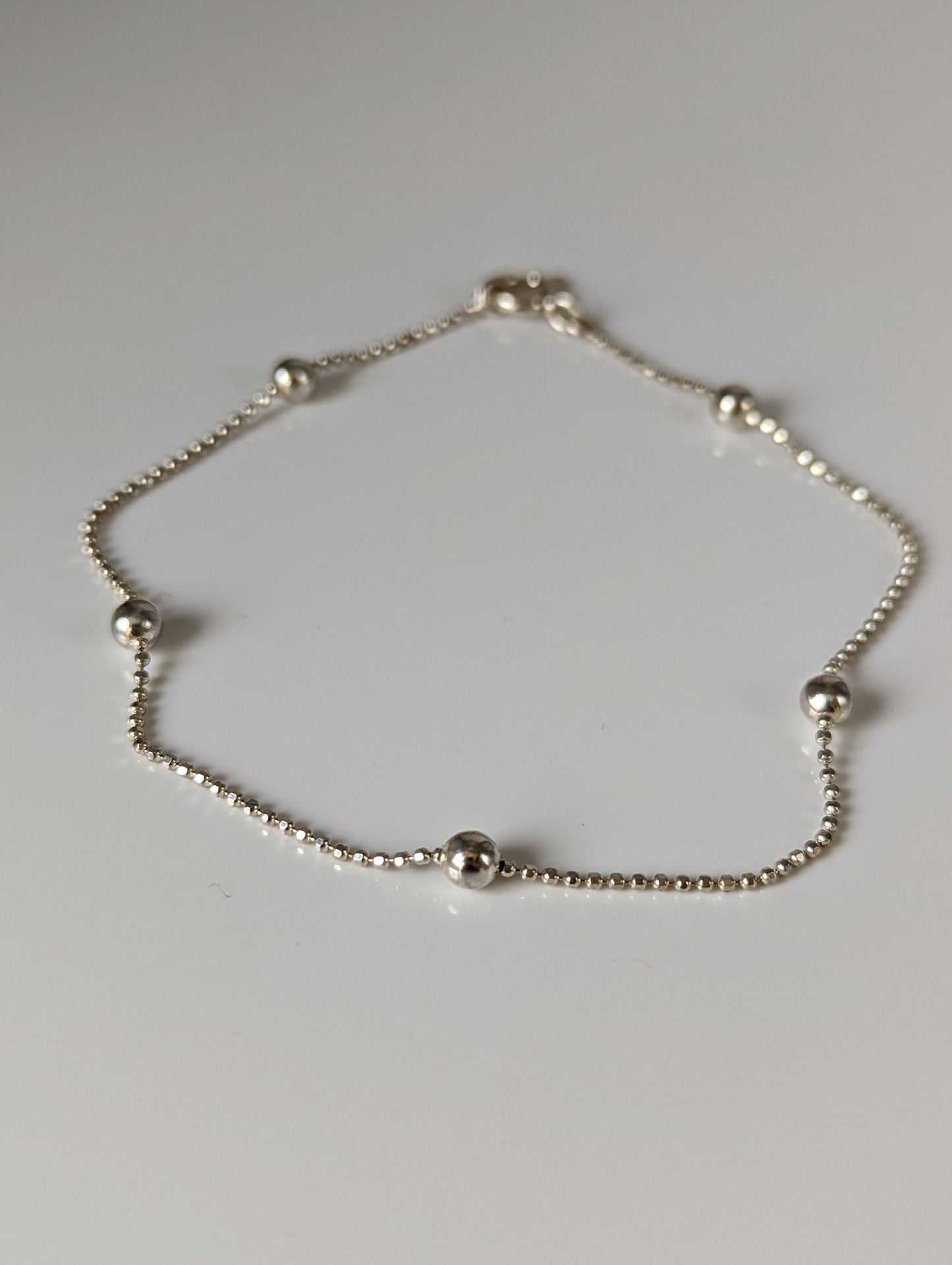 Silver Steed Studded Ball Chain Silver Bracelet