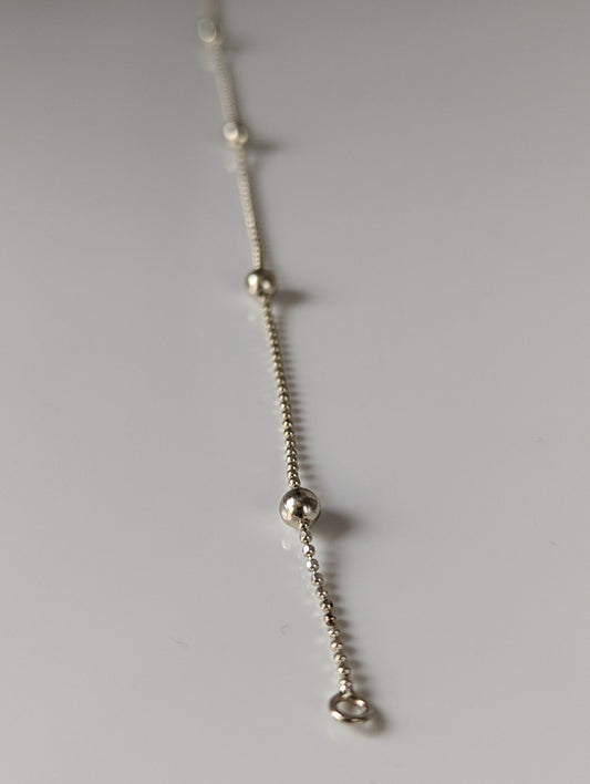 Silver Steed Studded Ball Chain Silver Bracelet