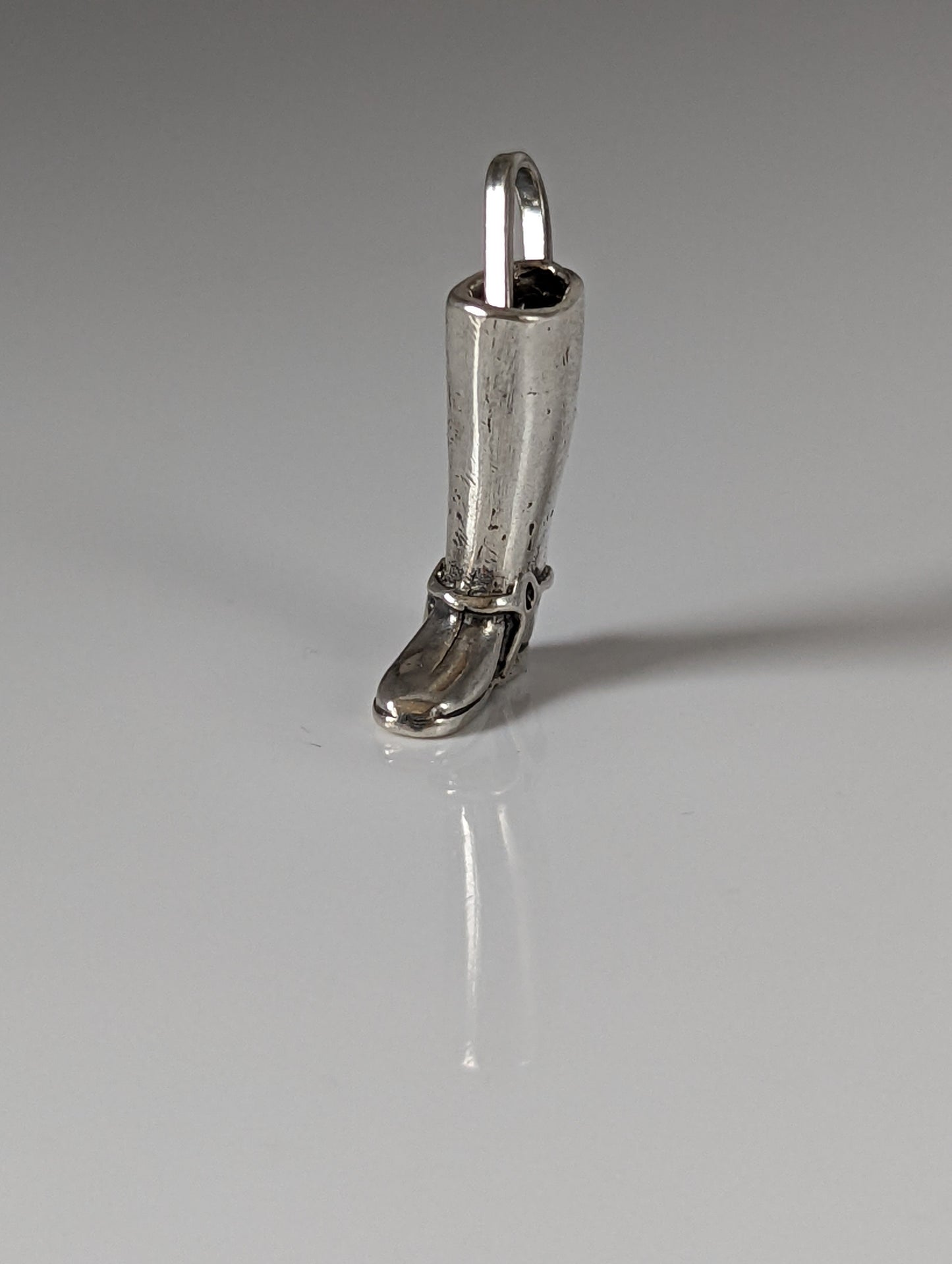 Silver Steed Riding Boot Pendant