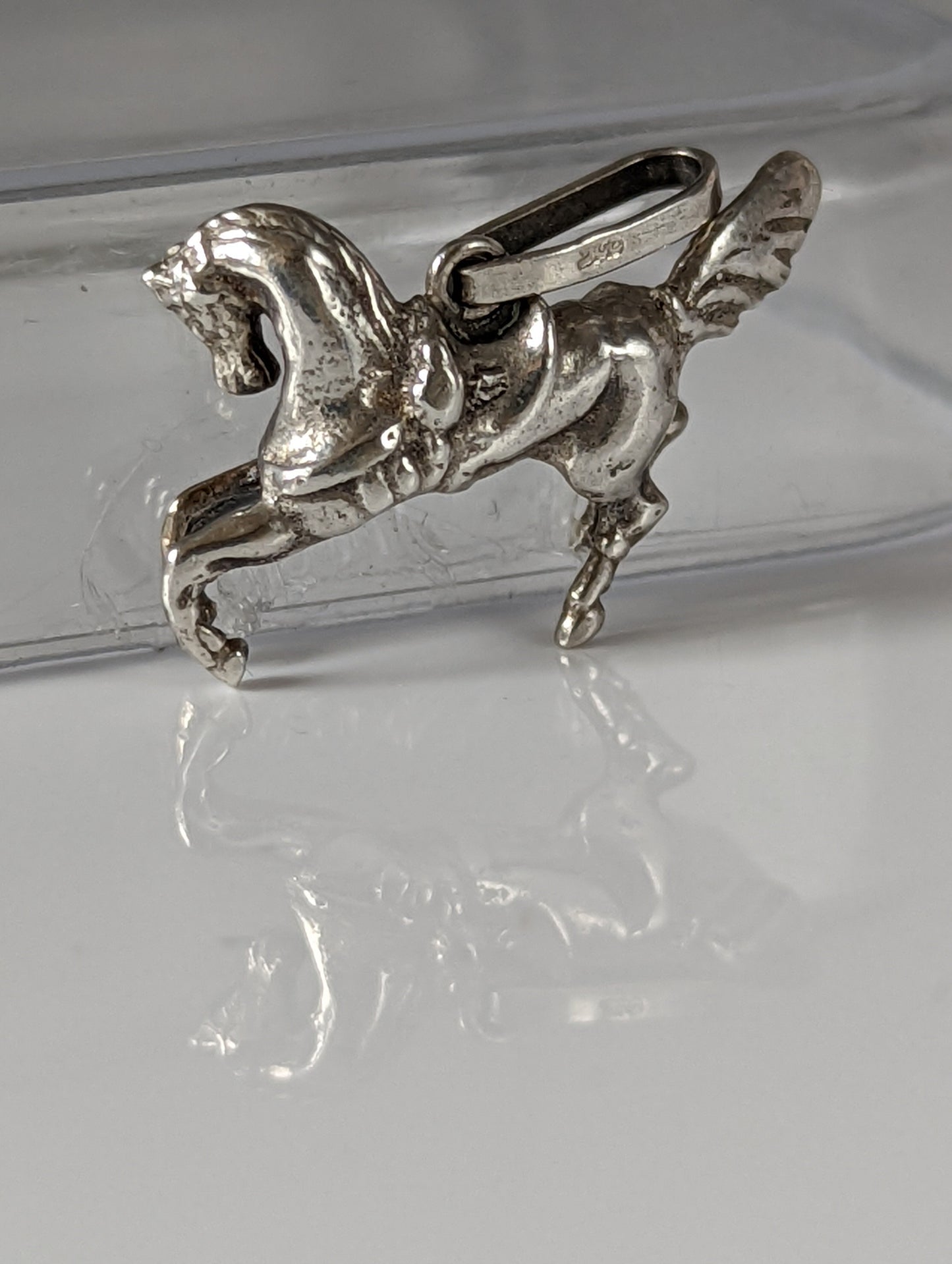 Silver Steed Carousel Horse Silver Pendant