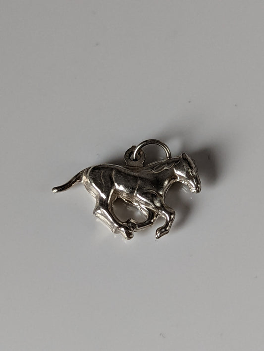 Silver Steed Galloping Horse Silver Pendant
