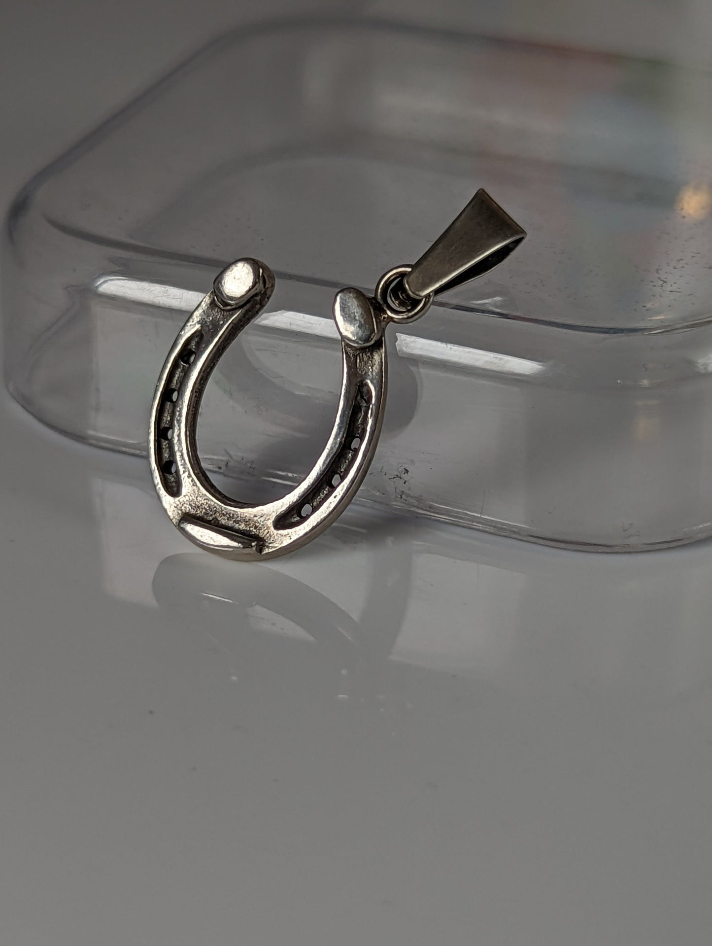 Silver Steed Detailed Horseshoe Pendant