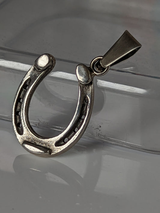 Silver Steed Detailed Horseshoe Pendant