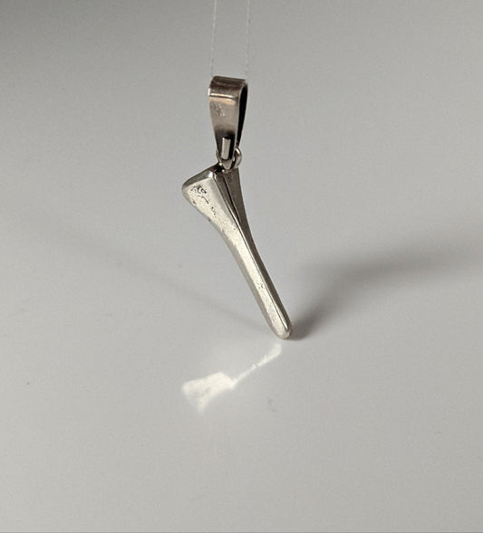 Silver Steed Horseshoe Nail Silver Pendant